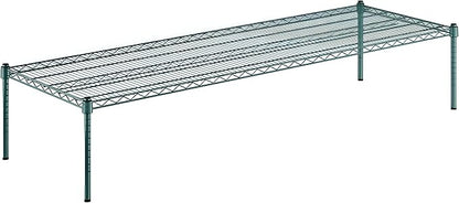 24" x 72" x 14" Green Epoxy Wire Storage Shelf, Dunnage Rack, Commercial 1 Tier Small Shelf