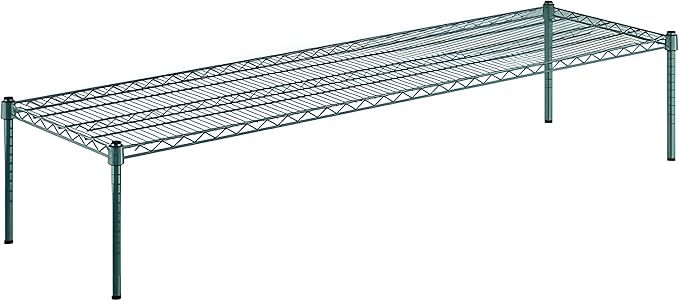 21" x 72" x 14" Green Epoxy Wire Storage Shelf, Dunnage Rack, Commercial 1 Tier Small Shelf