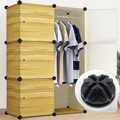 24-Pack Plastic Grid Organizer Connectors for Modular Closet Storage and Metal Grid Shelving Units, Black Wire Cube Connectors with 1.42" OD and 0.16" ID Perfect Fit