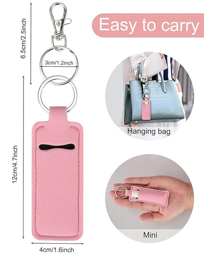 Lip Balm Sleeve Pouch Chapstick Holder With Clip Lipstick Lip Gloss Holder Stocking Stuffers Gift for Women (5pcs)