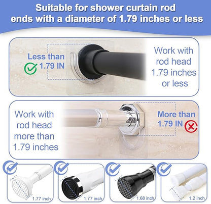 4 Pack Shower Rod Holder with Strong Adhesive, No Drilling Shower Curtain Rod Holder for Wall, Shower Rod Holders for Wall (Rod not Included)