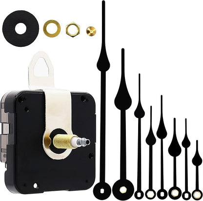 TIKROUND Youngtown 12888 High Torque Long Shaft Clock Movement Mechanism with 4 Sets Hands Total Shaft Length 1-3/32 inch.