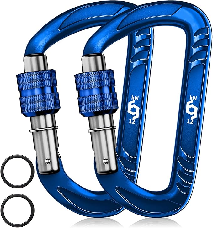12kN (2697 lbs) Heavy Duty Carabiner Clips, for Securing Pets, Outdoor, Camping, Hiking, Hammock, Dog Leash Harness, Keychains