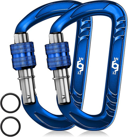 12kN (2697 lbs) Heavy Duty Carabiner Clips, for Securing Pets, Outdoor, Camping, Hiking, Hammock, Dog Leash Harness, Keychains