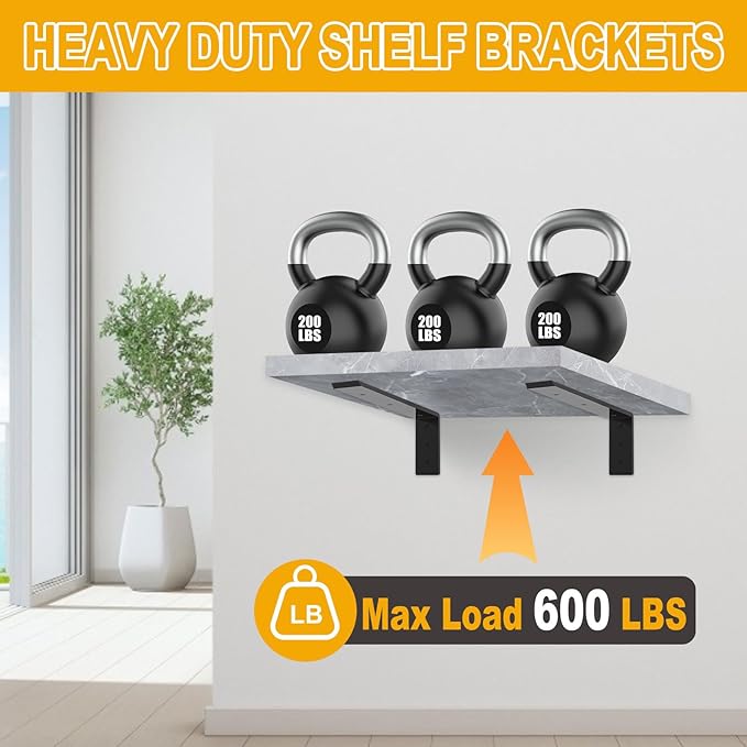 Countertop Support Brackets 10 inch,Heavy Duty Countertop Brackets 10'' x 6'' x2.5'' for Granite,L Bracket Metal Corbels for Quartz,Granite,Wood,Concrete and Laminate Countertops(2 Pack)