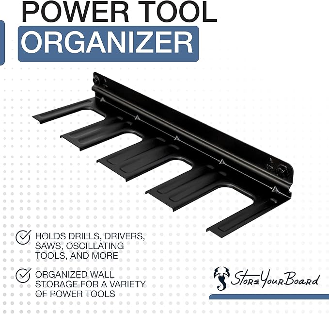 StoreYourBoard Power Tool Organizer, Wall Mount Garage Storage Rack, Solid Steel