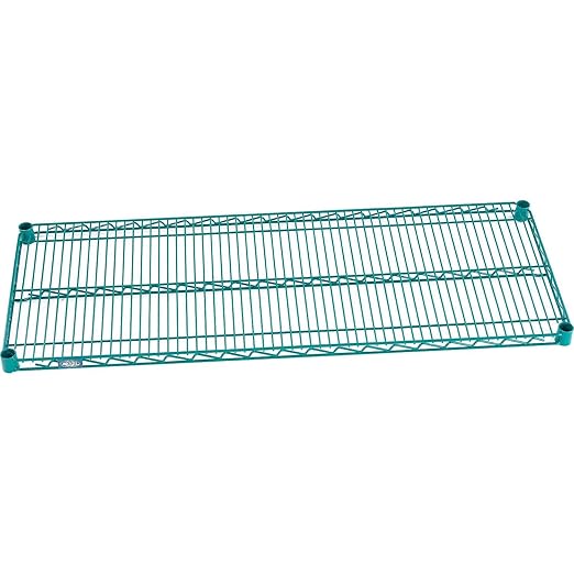 Nexel Additional Wire Shelf for Wire Shelving Units, 24" W x 48" L Poly-Green Epoxy, 800lb Capacity, NSF Approved, NEXGard Anti-Microbial Agent, Includes 1 Shelf and 4 Shelf Clips