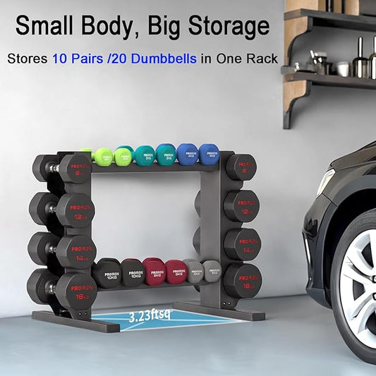 PROIRON Dumbbell Rack Stand for Home Gym, Upgraded Stable Weight Rack, 4-Tier Dumbbell Rack Stand Only Holder for Dumbbells, Free Weights, 450LB Capacity Heavy-Duty Compact Storage Organizer