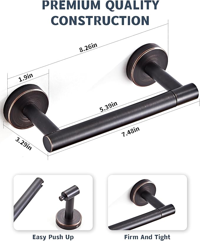 Bronze Toilet Paper Holder SUS304 Stainless Steel Double Post Pivoting Toilet Paper Roll Holder Wall Mounted Toilet Tissue Holder for Commercial Bathroom RV Oil Rubbed Bronze