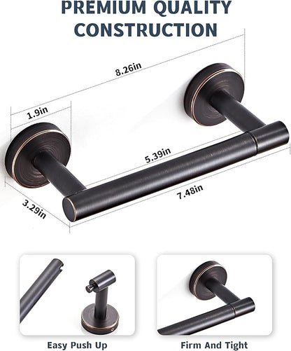 Bronze Toilet Paper Holder SUS304 Stainless Steel Double Post Pivoting Toilet Paper Roll Holder Wall Mounted Toilet Tissue Holder for Commercial Bathroom RV Oil Rubbed Bronze
