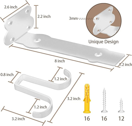 SOGAL Shelf Brackets 8 inch | Heavy Duty | 200LB Extra Storage Utility Hooks - Heavy Duty Shelf Brackets- Invisible DIY Supports for Workshop, 4 Pack