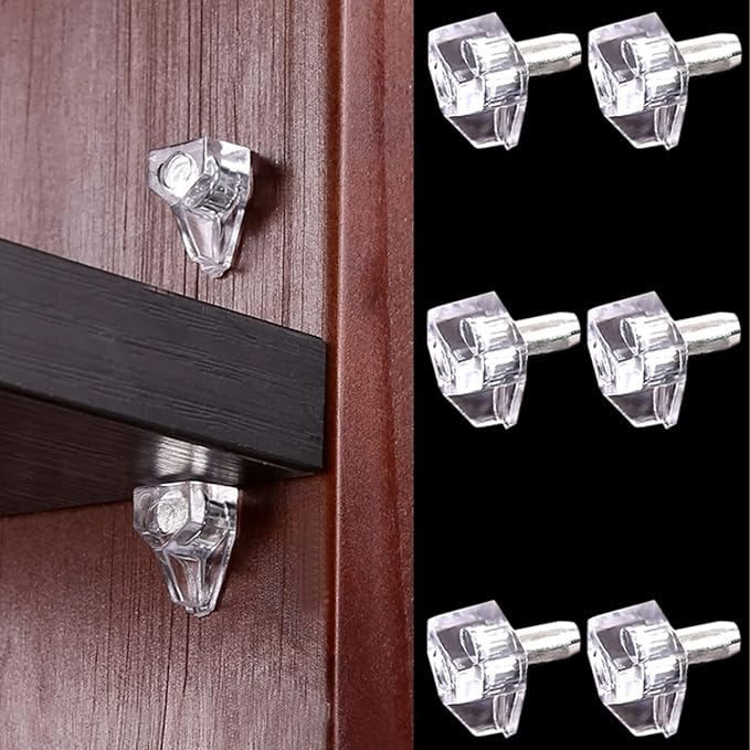 3 Millimeters or 1/8 Inch Shelf Support Peg，Support Cabinet Shelf Pins，Clear Plastic Replacement Peg Cabinet Shelf Supports Pins Shelf Holder Locking Pins (50 Pieces)