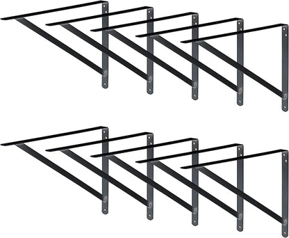 Decko Products 49152-10 Heavy-Duty Shelf Bracket, 19.25-Inch X 12.50-Inch, Black, 10-Pack