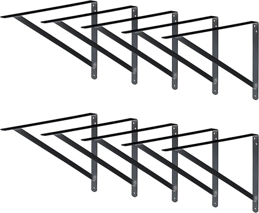 Decko Products 49152-10 Heavy-Duty Shelf Bracket, 19.25-Inch X 12.50-Inch, Black, 10-Pack