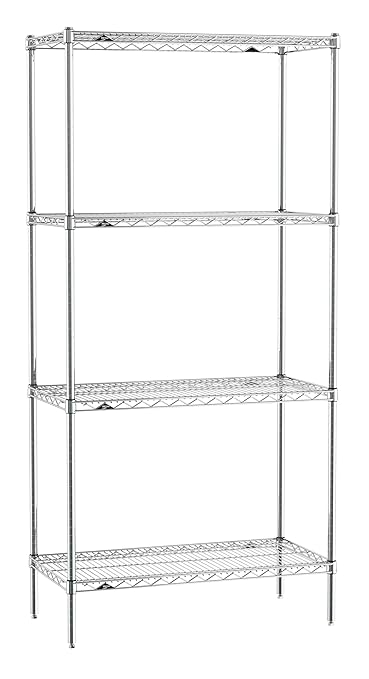 Metro EZ1836NC-4 Super Erecta Industrial Wire Shelving 4-Shelf Convenience Pak, Chrome, 18" x 36" x 74.5"