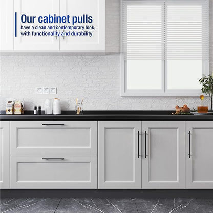 JOY DECOR 10 Pack Cabinet Handles, Black Cabinet Pulls, 3 in Hole Center Kitchen Hardware, Stainless Steel T Bar Handles for Dresser Drawers