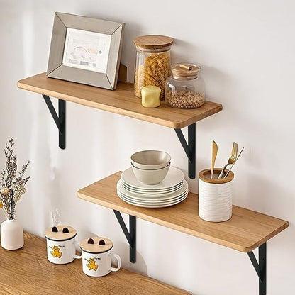 4 Pack L16 x H 10" Black Heavy Duty Shelf Brackets with Screws Metal Shelf Brackets Shelf Support Angle Brackets for Shelves L Brackets Heavy Duty Floating Shelf