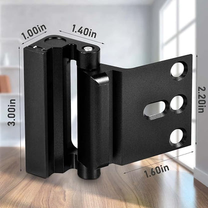 3Pack Home Security Door Reinforcement Lock, Childproof Safety Door Lock Latch Inside Stopper, Add High Security to Prevent Home Unauthorized Entry, Aluminum Construction Finish Black