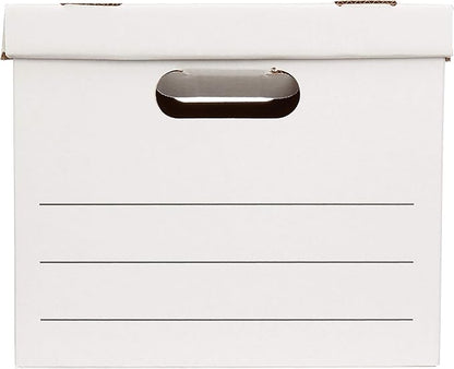 Amazon Basics Storage/Filing Boxes with Lift-Off Lid, Letter/Legal Size, Collapsible, Tape-Free Assembly, White, 16.2" L x 12.5" W x 10.5" H, 20-Pack