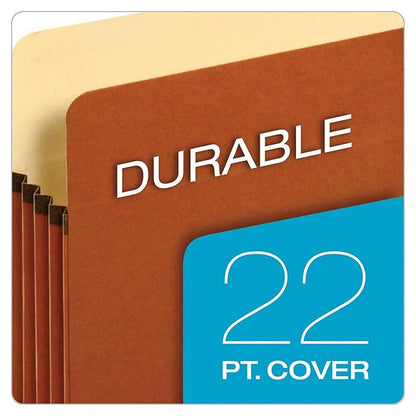 Pendaflex Expanding File Pockets, Letter Size, File Organizer for School, Home or Office, 5.25" Expansion, Reinforced with DuPont™ Tyvek® Material, Letter Size, Redrope, 10 Per Box (1534G-OX)