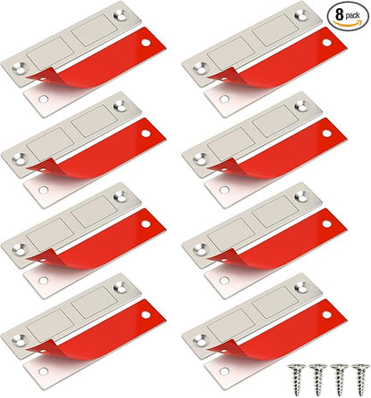 Cabinet Magnet Jiayi Door Catch, 8 Pack Ultra Thin Cabinet Door Magnetic 30 LB Kitchen Drawer Magnets Closures, Door Magnetic Catch Cupboard Double Magnets Latch for Wardrobe Closet Door Closing