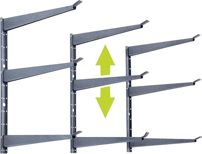 Delta Heavy Duty Lumber Storage Rack Cycle, Holds Up to 720 lbs - 3-Tier Wide Wood Storage Rack with Fully Adjustable Arms - Steel Construction Storage Solution for Garage, Basement & Pantry