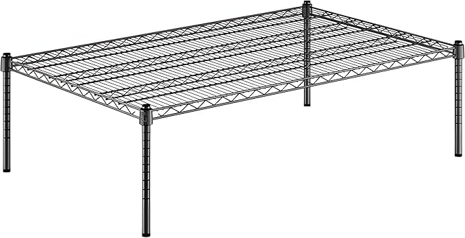 30" x 48" x 14" Black Epoxy Wire Storage Shelf, Dunnage Rack, Commercial 1 Tier Small Shelf