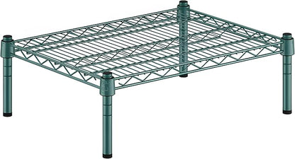 18" x 24" x 8" Green Epoxy Wire Storage Shelf, Dunnage Rack, Commercial 1 Tier Small Shelf