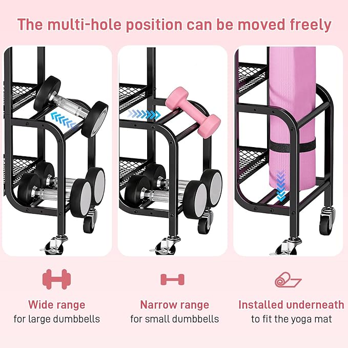 Weight Rack for Home Gym Storage, Sports Equipment Organizer, Workout Exercise Equipment Storage, Dumbbell Kettlebell Rack Organization for Home Gym, Garage Sports Equipment Organizer