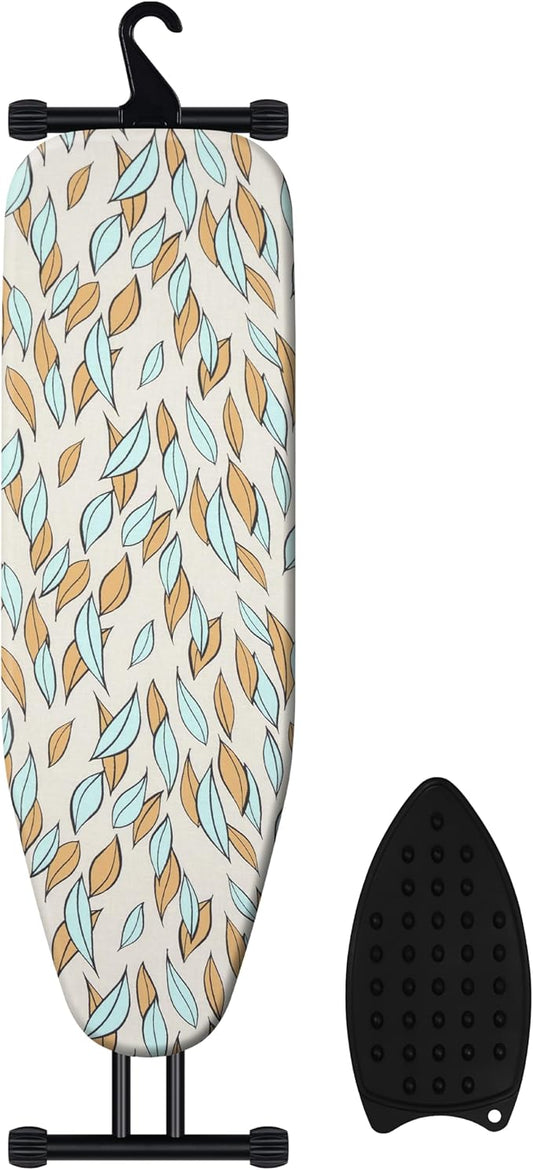 Ironing Board with Heat Resistant Cover,Foldable Full Size Iron Board,Heavy Sturdy Legs,Height Adjustable,Wall Mount & Closet Hanger (13x43)