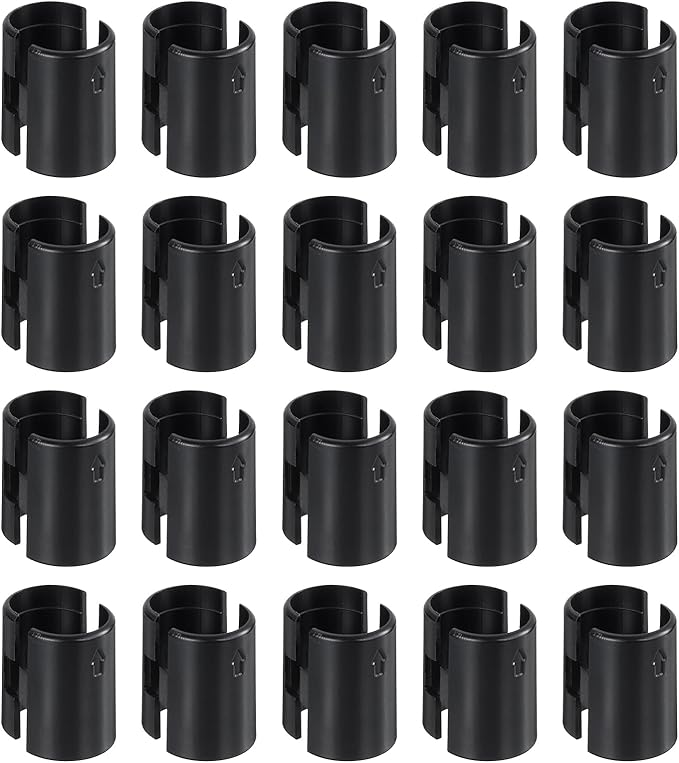uxcell 72Pcs Wire Shelving Shelf Lock Clips, Plastic Shelving Clips for 7/8" Post Shelving, Shelving Sleeves Replacements for Wire Shelving System, Black