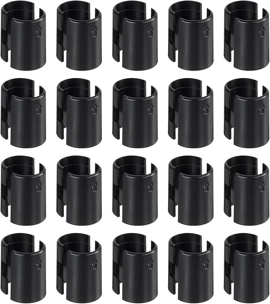 uxcell 72Pcs Wire Shelving Shelf Lock Clips, Plastic Shelving Clips for 7/8" Post Shelving, Shelving Sleeves Replacements for Wire Shelving System, Black