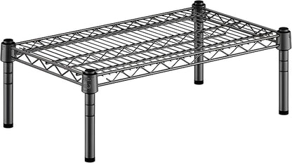 14" x 24" x 8" Black Epoxy Wire Storage Shelf, Dunnage Rack, Commercial 1 Tier Small Shelf