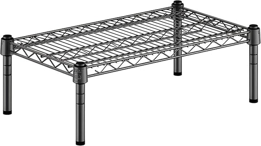 14" x 24" x 8" Black Epoxy Wire Storage Shelf, Dunnage Rack, Commercial 1 Tier Small Shelf