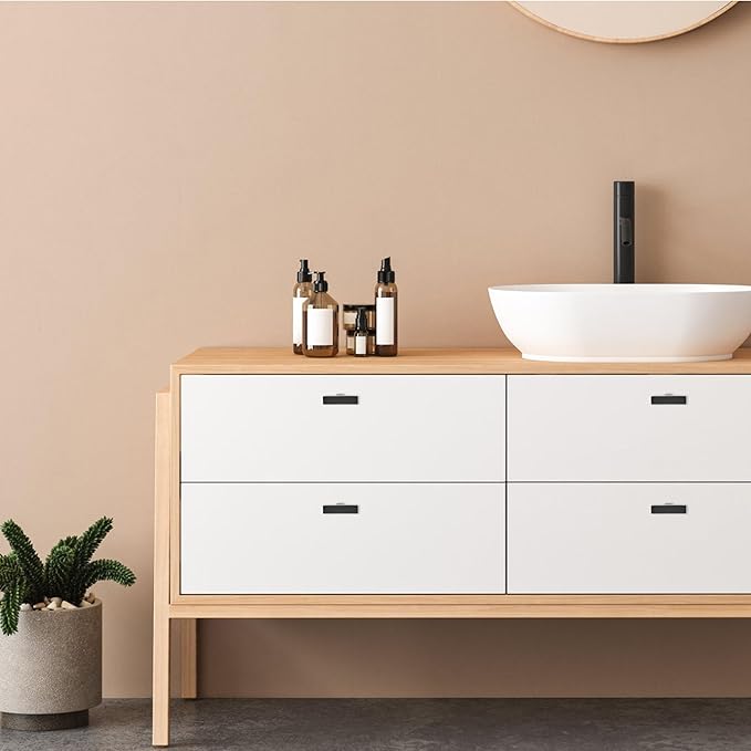 20 Pack Black Cabinet Knobs - Sqaure Bar Cabinet Pulls Matte Black Knobs for Kitchen Drawer Stainless Steel Dresser Pulls for Kitchen Hardware 2in Length Single Hole
