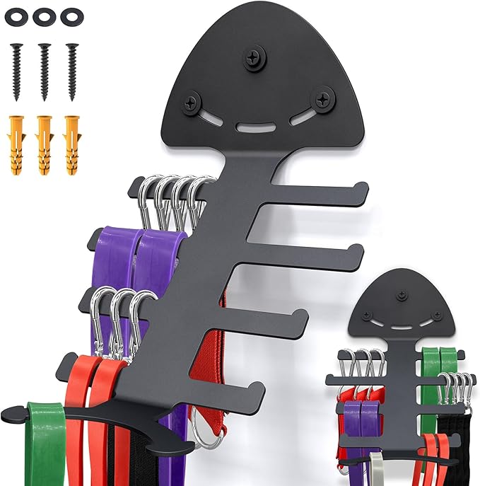 Exercise Resistance Band Rack, Resistance Bands Storage Hanger Gym Equipment Organizer Rack for Pull Up Bands, Multi-Purpose Gym Equipment Storage