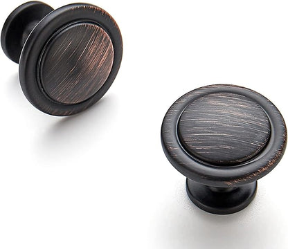 Ravinte 5 Pack 1-1/4 Inch Kitchen Cabinet Knobs Oil-Rubbed Bronze Zinc Pulls Door Handles for Dresser Drawers