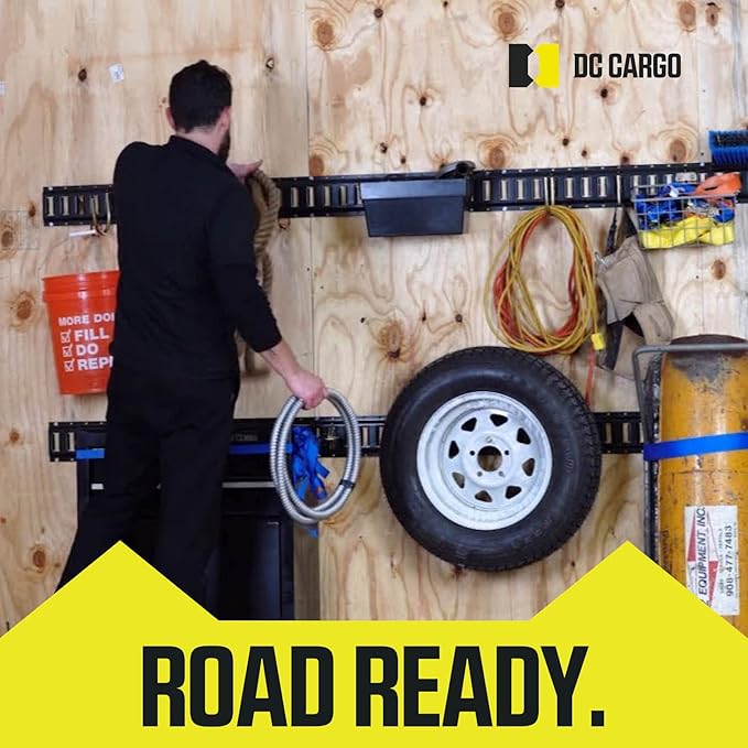 DC Cargo Mall E Track Tie-Down Kit - 10 Pieces: 5 ft Black E Track Rails & E Track Ratchet Straps
