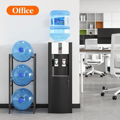 Lifewit 5 Gallon Water Jug Holder, 3 Tier Water Bottle Stand, 3 Slots Heavy Duty Water Dispenser Rack for Gallon Jugs, 126 lb/57 kg Capacity Detachable Water Jug Shelf Organizer for Home/Office Black