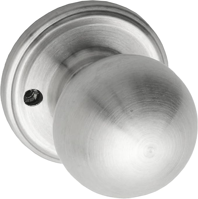 Copper Creek Dummy Interior Door Knob – ANSI Grade-3 Certified, Modern Heavy Duty Handle, Easy Install and Reversible for French Doors & Closets, Non Turning – Satin Stainless (1 Pack)