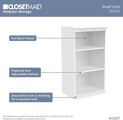 ClosetMaid Modular Storage 21.38-inch W 3-Shelf Storage Cabinet with Doors, White