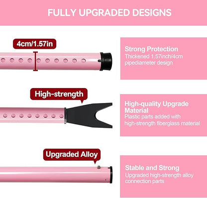 AceMining Upgraded Door Security Bar & Sliding Patio Bar, Heavy Duty Stoppers Adjustable Jammer for Home, Apartment, Travel (1 Pack,Pink)