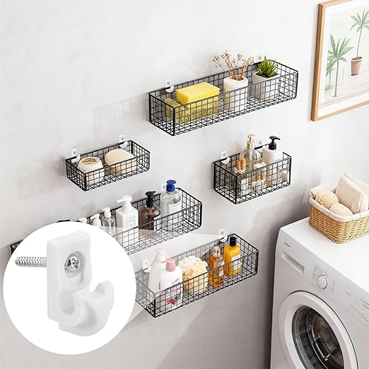 25 Sets Wire Shelf Clips, Down Wall Clips with Screws & Anchors - Plastic Heavy Duty Wall Clips for Closet Shelf Brackets, Wire Shelving Accessories (White)