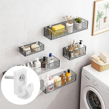 25 Sets Wire Shelf Clips, Down Wall Clips with Screws & Anchors - Plastic Heavy Duty Wall Clips for Closet Shelf Brackets, Wire Shelving Accessories (White)