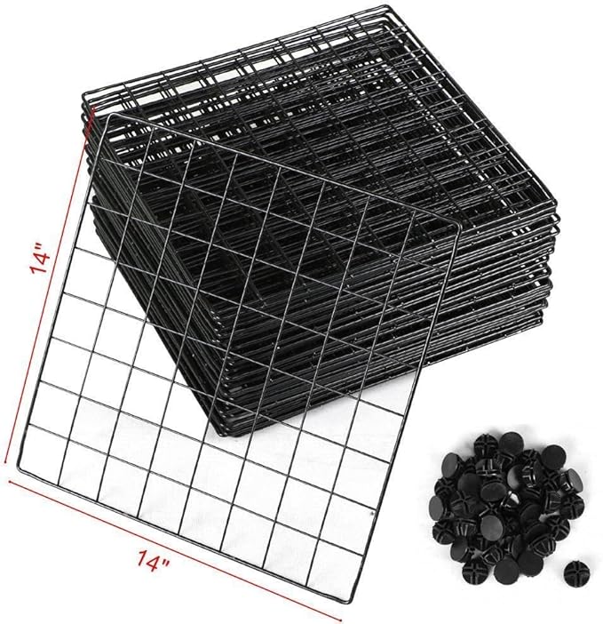 UNICOO® 14x14 Inch Multi Use DIY Bookcase & Shelf | Closet Organizers and Storage Cabinet - 12 Cube Wire Grid Organizer, Wardrobe Closet Organizer, Storage Shelves for Bedroom (12-Black Wire)