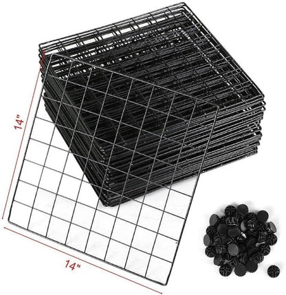 UNICOO® 14x14 Inch Multi Use DIY Bookcase & Shelf | Closet Organizers and Storage Cabinet - 12 Cube Wire Grid Organizer, Wardrobe Closet Organizer, Storage Shelves for Bedroom (12-Black Wire)