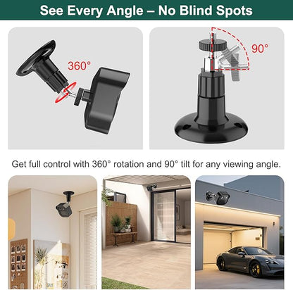 Blink Outdoor 2K Mount, Weatherproof Covers and 360°Adjustable Mounts for Blink 2K Camera, Space-Saving Outlet Wall Mount for Sync Module(Black, 5 Pack)