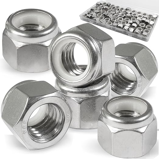 70 Pack 5/16"-18 Inch Lock Nuts,304 (A2-70) Stainless Steel Nylon Insert Locknuts,Standard Inch Thread Nylock Nuts for Bolts