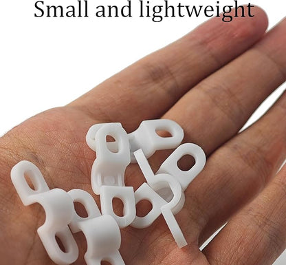 120Pcs Wire Shelf Loop Clips, White Plastic Shelving Wall Clips with Screws, Back Mount Brackets for Wire Shelves Concrete Drywall Installation, Closet Storage Organizer Hardware