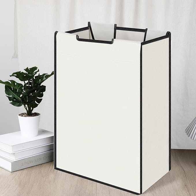 3 Pack Large Laundry Sorter Replacement Bags, Hamper Cart Removable Replacement, Laundry Storage Organizer-Replacement Bags, Beige, Square Shap